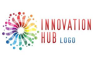 innovative hub logo creative and original for your business or company illustration isolated on white background vector