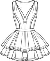 ruffle black and white sketch clean lines retro-inspired stylized design vector