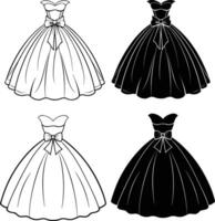 dresses with bows vector