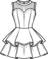 ruffle on the skirt vector