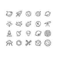 Outline Planet Icon Set Design vector