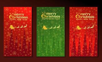 luxury elegant for stories collection for christmas editable template for greetings card and stories background template with red and green color vector