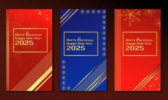luxury elegant for stories collection for christmas editable template for greetings card and stories background template with red and blue gradient vector