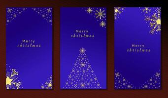 luxury elegant for stories collection for christmas editable template for greetings card and stories background template with blue gradient vector