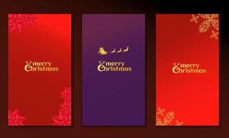 luxury elegant for stories collection for christmas editable template for greetings card and stories background template with red and purple color vector