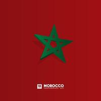 Morocco Independence Day, simple design with 3D star in the middle vector
