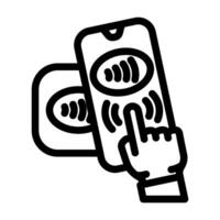 phone tapping object line icon illustration vector