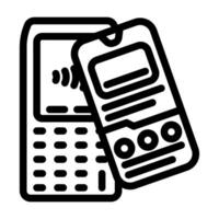 nfc payment app technology line icon illustration vector