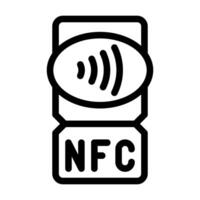 nfc symbol technology line icon illustration vector