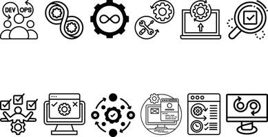 DevOps methodology and software development icon design. vector