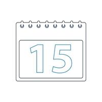 Calendar icon with the number 15 on it vector