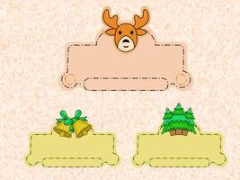 Festive Christmas Deer and Tree Name Tag Labels Print vector