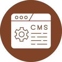 Content Management System Glyph Multi Circle Icon vector