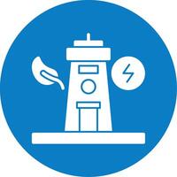 Tidal Power Glyph Multi Circle Icon vector