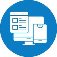 Responsive Web Design Glyph Multi Circle Icon vector