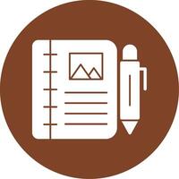 Diary Study Glyph Multi Circle Icon vector