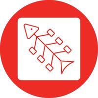 Fishbone Diagram Glyph Multi Circle Icon vector