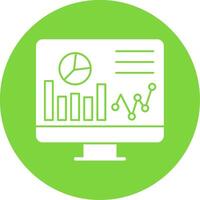 Web Analytics Glyph Multi Circle Icon vector