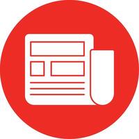Newspaper Glyph Multi Circle Icon vector