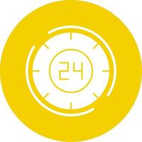 24 Hours Glyph Multi Circle Icon vector