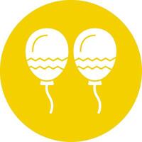 Balloons Glyph Multi Circle Icon vector