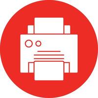 Printer Glyph Multi Circle Icon vector