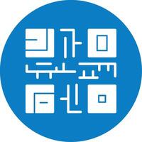 QR Code Glyph Multi Circle Icon vector