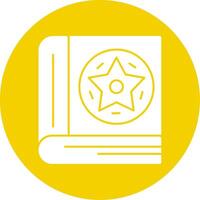 Spellbook Glyph Multi Circle Icon vector