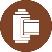 Camera Roll Glyph Multi Circle Icon vector
