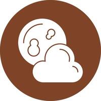 Full Moon Glyph Multi Circle Icon vector