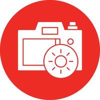 Camera Brightness Glyph Multi Circle Icon vector