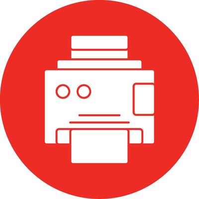 Printer Glyph Multi Circle Icon