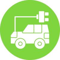 Electric Car Glyph Multi Circle Icon vector
