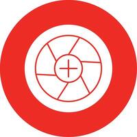 Diaphragm Glyph Multi Circle Icon vector