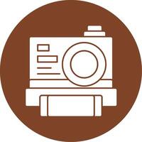 Instant Camera Glyph Multi Circle Icon vector