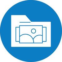 Images Folder Glyph Multi Circle Icon vector