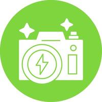 Flash Camera Glyph Multi Circle Icon vector