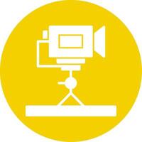 Tripod Camera Glyph Multi Circle Icon vector