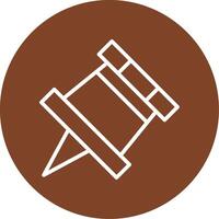 Push Pin Line Multi Circle Icon vector