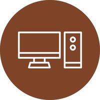 Computer Line Multi Circle Icon vector