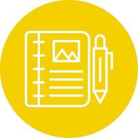 Diary Study Line Multi Circle Icon vector