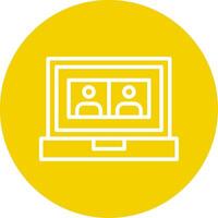 Online Meeting Line Multi Circle Icon vector