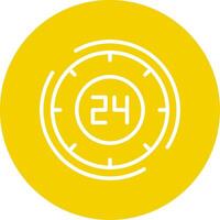 24 Hours Line Multi Circle Icon vector