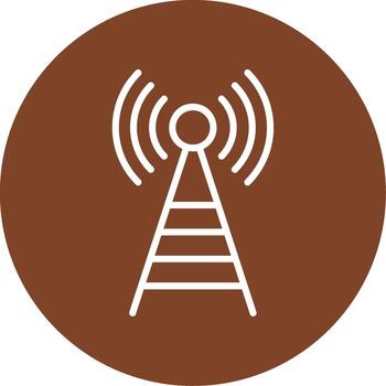 Broadcast Line Multi Circle Icon vector