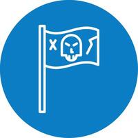 Pirate Flag Line Multi Circle Icon vector