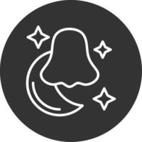 Halloween Moon Line Multi Circle Icon vector