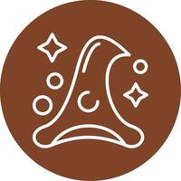 Witch Hat Line Multi Circle Icon vector