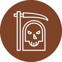 Grim Reaper Line Multi Circle Icon vector