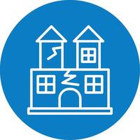 Ghost Castle Line Multi Circle Icon vector