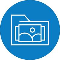 Images Folder Line Multi Circle Icon vector